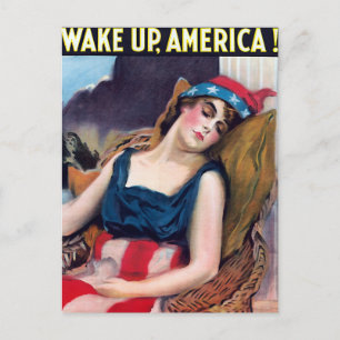 Wach auf Amerika! Feiertagspostkarte