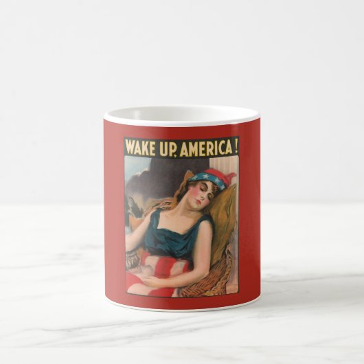Wach auf Amerika! Poster Kaffeetasse (Mittel)