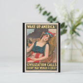 Wach auf Amerika Poster Postkarte (Stehend Vorderseite)