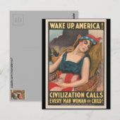 Wach auf Amerika Poster Postkarte (Vorne/Hinten)