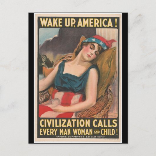 Wach auf Amerika Poster Postkarte (Vorderseite)