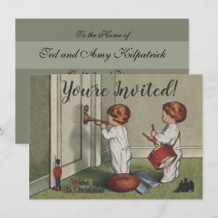 Wach auf, es ist Weihnachten niedliche Kinderillus Einladung