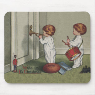Wach auf, es ist Weihnachten süße Kinderillustrati Mousepad