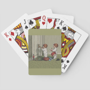 Wach auf, es ist Weihnachten süße Kinderillustrati Spielkarten