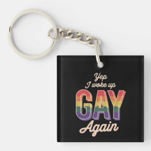 Wach auf schwule Pride Regenbogen Queer Gay CSD Pa Schlüsselanhänger