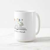 Wach dein Geist Blumen Buch T-Shirt Kaffeetasse (VorderseiteRechts)