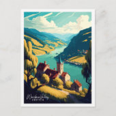 Wachau Valley Austria Vintage Illustration Postkarte (Vorderseite)