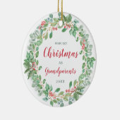 Wache Unsere ersten Weihnachten als Großeltern Keramik Ornament (Rechts)