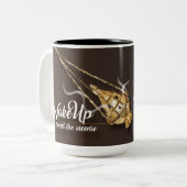 Wachen Sie auf u. riechen Sie den Weihrauch | Zweifarbige Tasse (Vorderseite Links)