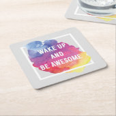 Wachen Sie auf und seien Sie fantastisch Rechteckiger Pappuntersetzer (angewinkelt)