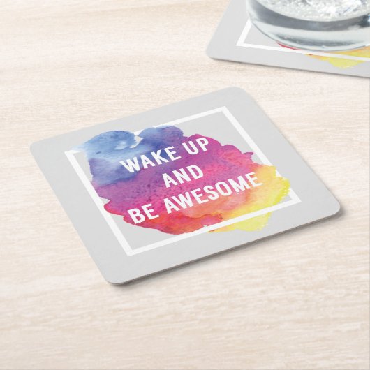 Wachen Sie auf und seien Sie fantastisch Rechteckiger Pappuntersetzer (angewinkelt)