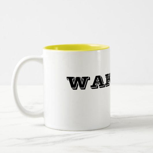 Wachen Sie auf! Zweifarbige Tasse (Links)