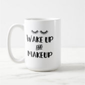 Wachen Sie und Make-up auf Kaffeetasse (Links)