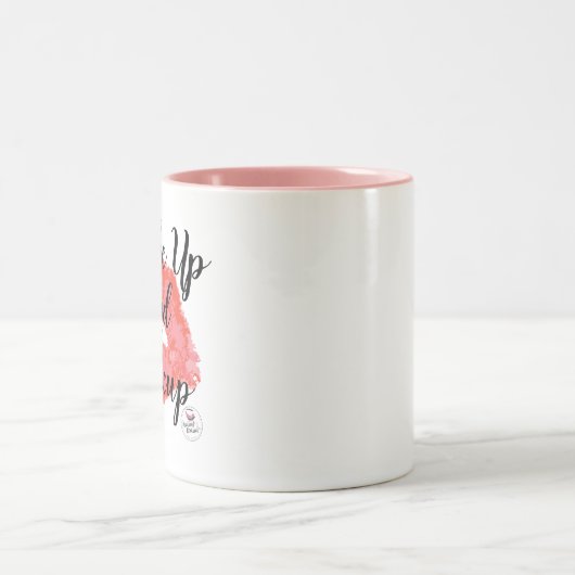 Wachen Sie und Make-upTasse auf Zweifarbige Tasse (Mittel)