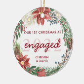 Wachen Sie unsere ersten Weihnachten als Verlobtes Keramik Ornament (Links)