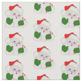 Wachender Santa & Candy Cane Cartoon Stoff (Nahaufnahme)