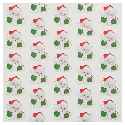 Wachender Santa & Candy Cane Cartoon Stoff (Muster)