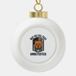 Wachhund darf kein Übel passieren Vintage-Vektorde Keramik Kugel-Ornament