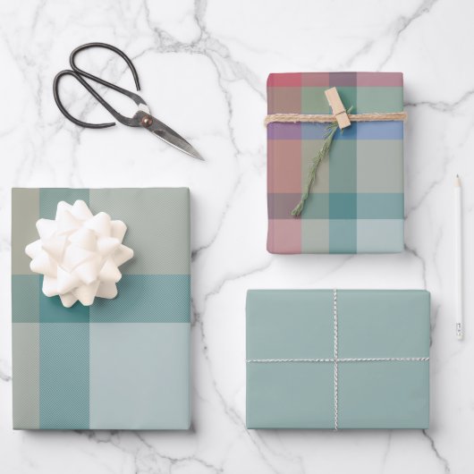Wacholder-Geschenkpapier-Set mit 3 flachen Bögen Geschenkpapier Set (Vorderseite)