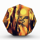 Wacholderbäume an der Klippe Fotoblock (Vorderseite)