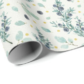 Wacholdermuster und Beerenmuster Geschenkpapier (Rolleneckpunkt)