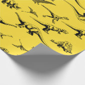 Wachpapier für gelbe Dinosaurier Geschenkpapier (Ecke)