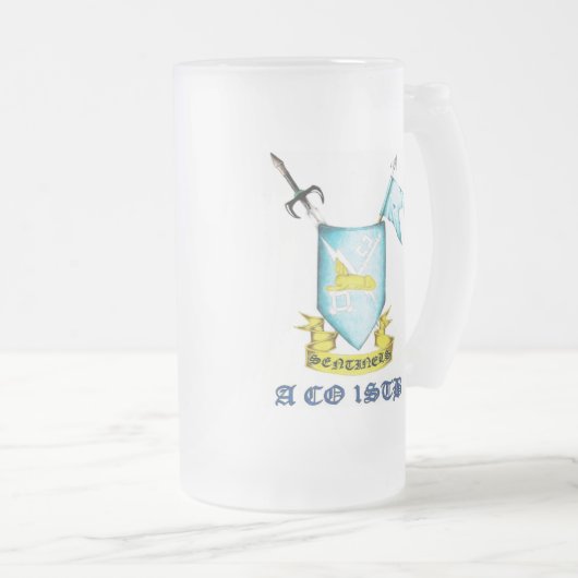 Wachposten-Wappen-Bier-Tasse Mattglas Bierglas (VorderseiteRechts)