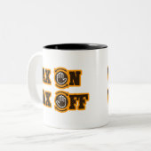 Wachs-an - Wachs weg Zweifarbige Tasse (Vorderseite Links)