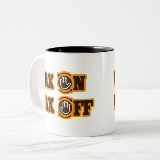 Wachs-an - Wachs weg Zweifarbige Tasse (Vorderseite Links)