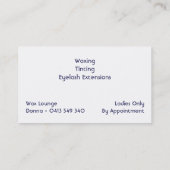 Wachs-Aufenthaltsraum-Version WIRKLICH Visitenkarte (Rückseite)