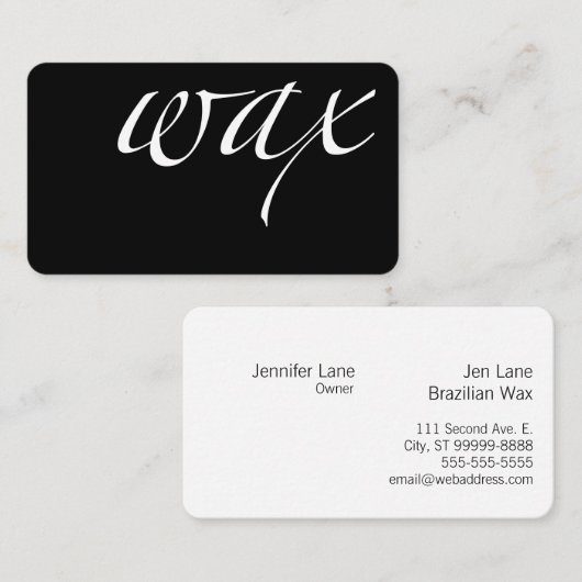 Wachs: Bikini/Brasilianischer Wachs Visitenkarte (Vorne/Hinten)