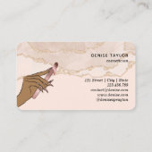 Wachs blush pink Frau Handwachtechnikerin Visitenkarte (Rückseite)