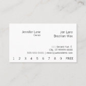 Wachs: Brasilianische Wax Loyalty Card Treuekarte (Rückseite)