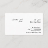 Wachs: Brasilianisches Wachs Visitenkarte (Rückseite)