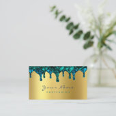 Wachs-Epilation der Nägel Gold Blue Aquamarin Navy Visitenkarte (Stehend Vorderseite)