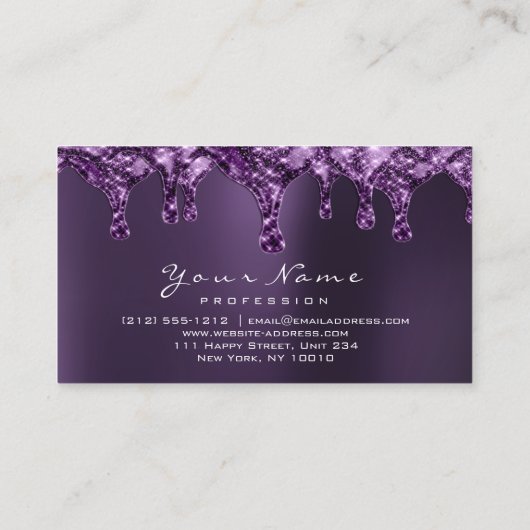 Wachs Epilation Nägel Trauben Lila Violett Visitenkarte (Rückseite)