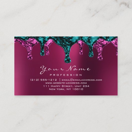 Wachs Epilation Pink Depilation Nägel Aquamarin Bu Visitenkarte (Rückseite)