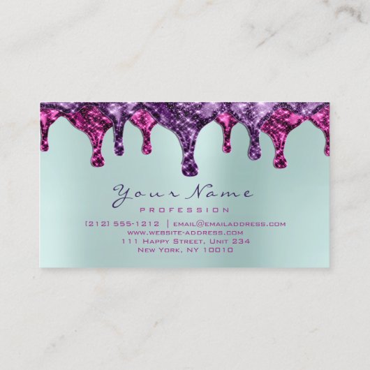 Wachs Epilation Rosa Depilation Violet Pink Aqua B Visitenkarte (Rückseite)