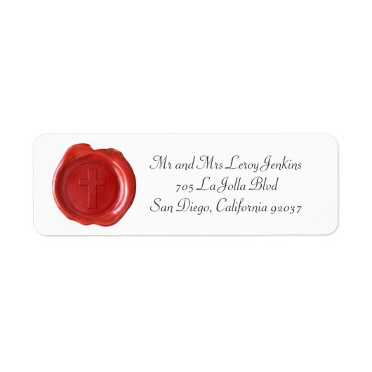 Wachs Monogram Address Labels - Rotes Kreuz1 (Vorne)