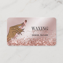 Wachs Rose Gold Frau Handwacherei Techniker Geschä Visitenkarte