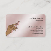 Wachs Rose Gold Frau Handwacherei Techniker Geschä Visitenkarte (Rückseite)