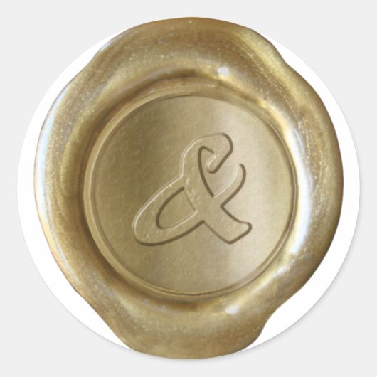 Wachs Siegel Monogram - Gold - Artistic & - Runder Aufkleber (Vorderseite)