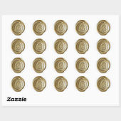 Wachs Siegel Monogram - Gold - Bold G - Runder Aufkleber (Blatt)