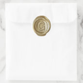 Wachs Siegel Monogram - Gold - Bold G - Runder Aufkleber (Tasche)