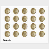 Wachs Siegel Monogram - Gold - Bold H - Runder Aufkleber (Blatt)