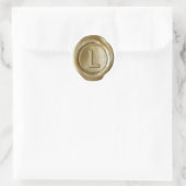 Wachs Siegel Monogram - Gold - Bold L - Runder Aufkleber (Tasche)