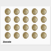 Wachs Siegel Monogram - Gold - Bold R - Runder Aufkleber (Blatt)