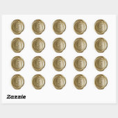 Wachs Siegel Monogram - Gold - Boulder F - Runder Aufkleber (Blatt)