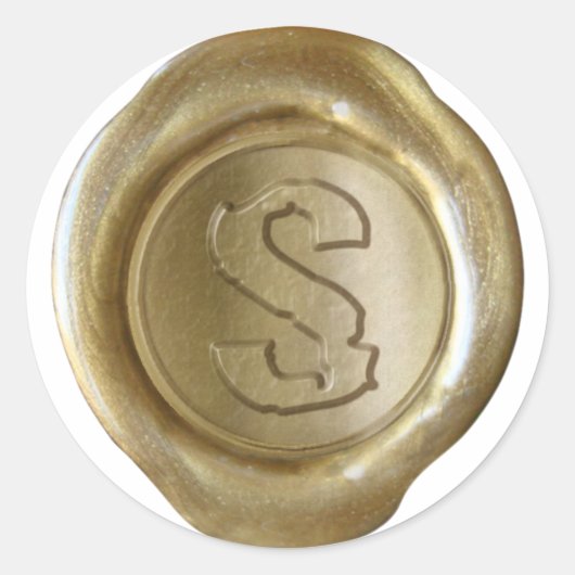 Wachs Siegel Monogram - Gold - Boulder S - Runder Aufkleber (Vorderseite)