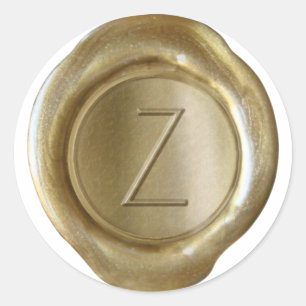 Wachs Siegel Monogram - Gold - ModernSlim Z - Runder Aufkleber